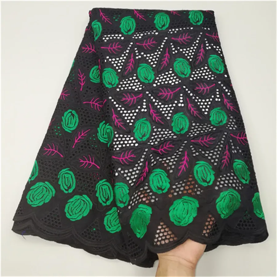 Мягкое Африканское сухое кружево, черная швейцарская кружевная ткань, высококачественное кружево, новейшее швейцарское кружево из вуали, швейцарское кружево, 5 ярдов/партия LU