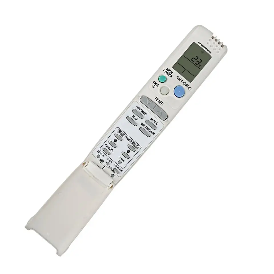 Telecomando Universale Di Ricambio Per Condizionatore Sanyo RCS-4MVPS4EX – ABS, Bianco, Portata 10m, Funzioni Base, Alimentato Da 2 Batterie AAA