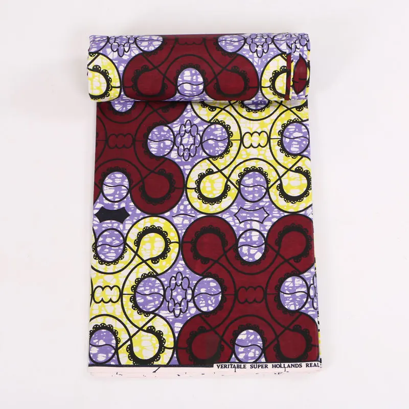 Африканская восковая ткань высокого качества настоящий голландский воск хлопчатобумажная ткань с принтом для женского платья 6 ярдов \ Лот