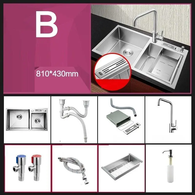Version L Acero Inoxidable Afwasbak Portatil портативная васбак кухня Куба Пиа Cozinha Lavabo Fregadero De Cocina мойка овощей - Цвет: Version L