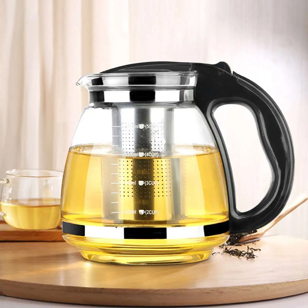 1500/2000ml Бытовая Чай Стекло Чай горшок Нержавеющая сталь фильтр РУЧКИ термостойкие Стекло офисные Кофе горшок для чистой воды чайник