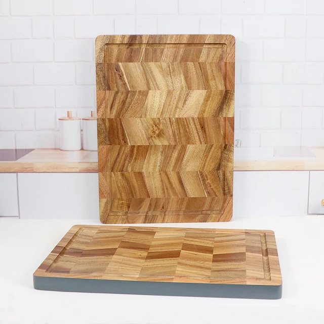 Jaswehome 2021 New End Grain Acacia Wood Cutting Board Large Wood Chopping  Block Kitchen Wooden Chopping