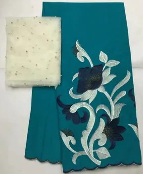 

african lace fabric embroidery cotton fabric french tulle lace with beads swiss voile lace 2+5yards nigerian lace fabrics ZDL-A8