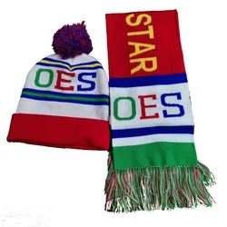 Greek Red Blue Green ORDER OF THE ESATERN STAR 1850 Warm Beanies Scarf Pompoms Winter Hats