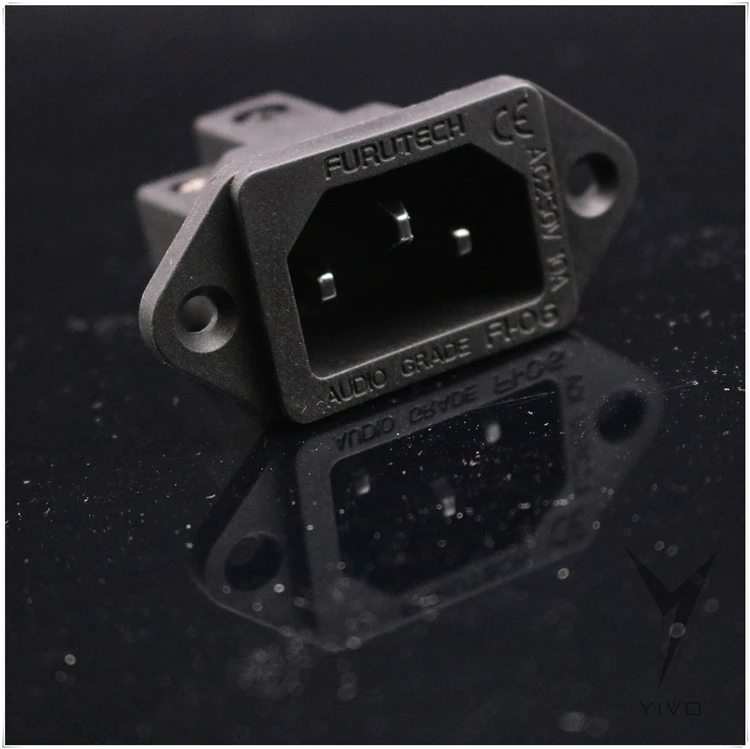 YIVO HIFI DIY Pure copper plating Rhodium us plug iec inlet socket AC 250V 10A  07
