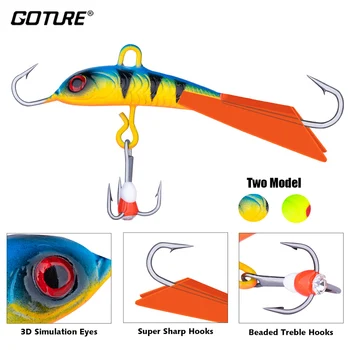 

Goture Winter Fishing Lure 1PC 6.3cm 12.4g Balancer 3D Eyes Bionic Fish Scales 2 Colors For Winter Fishing Tackle