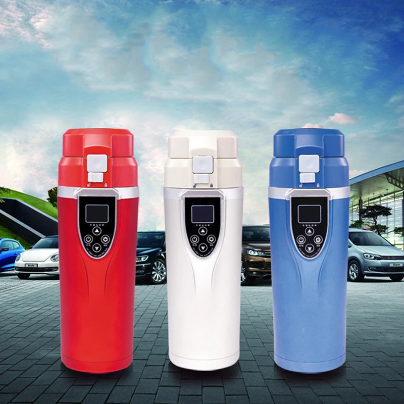 Автомобильная портативная электрическая дорожная нагревательная чашка 12-24 В, 350 мл, прочная кружка для кофе, чая, кипячения, чайник, автомобильные аксессуары, автомобильный чайник