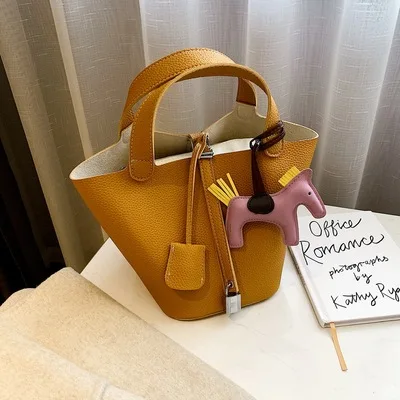 Брендовая дизайнерская сумка и кошелек, шикарная Повседневная корзина, сумка для покупок для женщин, простая пляжная сумка Ins, женские композитные сумки-тоут, новинка - Цвет: yellow