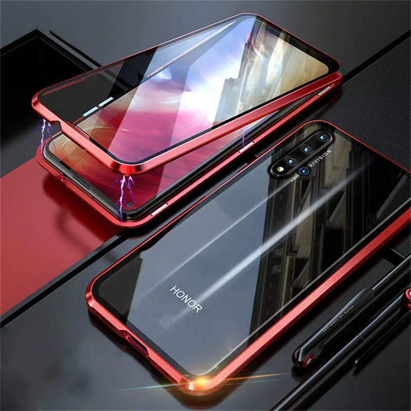 Защитный Магнитный чехол R-just Full Body для huawei Honor 20 pro, металлический закаленное стекло, задняя крышка Honor 20 Pro Honor20, чехол