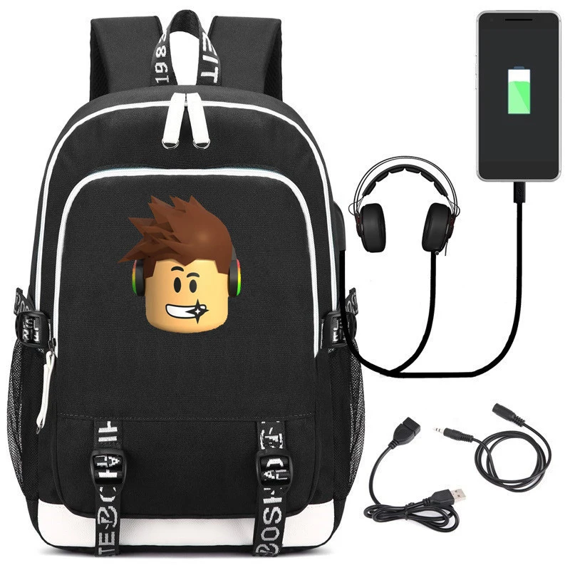 

Robloxer Game Multifunction USB Charging Backpack For Kids Boys Children Teenagers Men School Bags Travel Laptop Bags Kid