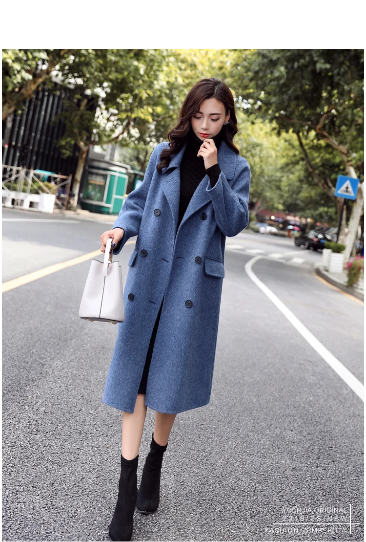 Fdfklak модная новинка manteau femme осенне-зимнее шерстяное пальто для женщин тонкая Длинная кашемировая куртка женская верхняя одежда пальто элегантные шерстяные куртки