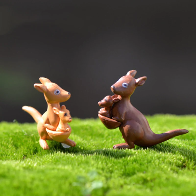 

Australia Kangaroo Mother and Son Oceania Gift Model Small Statue Figurine Crafts Ornament Miniatures DIY Home Decoration