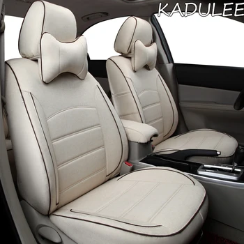

KADULEE Custom FLAX car seat covers set For VW UP! Golf Polo Caravelle Multivan Sharan Passat Variant T-ROC T-Cross car seats