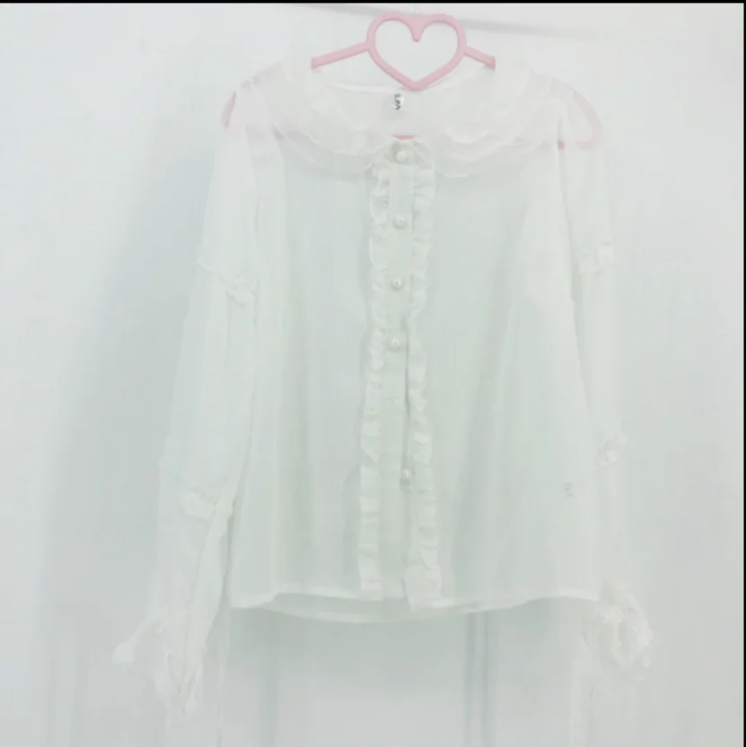 only shirt Персиковое кружевное японское винтажное платье принцессы с принтом kawaii, милое платье в стиле Лолиты, jsk, платье в стиле колледжа, дворец Виктории, cos - Цвет: only shirt