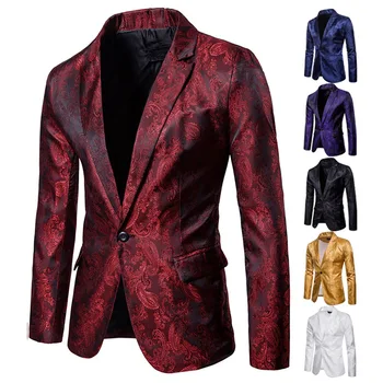 

Men's Suit Jacket Blazer Vintage Floral Print Stylish Pattern Design Single Button Slim Fit Spring Fall AutumnMale Coat Clothing