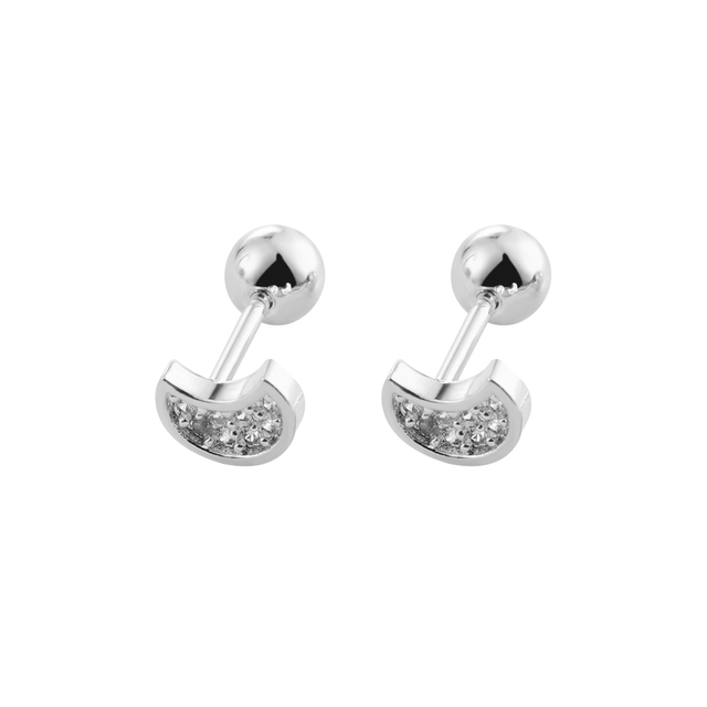 Cartilage Helix Tragus Stud Earrings Ear Nail Stainless Steel Bar Piercing Crystal Body Jewelry Accessories Gifts