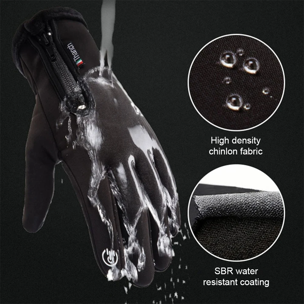 Перчатки для велоспорта с подкладкой из пуха перчатки для зимы водонепроницаемые бархатные перчатки унисекс водонепроницаемые ветрозащитные