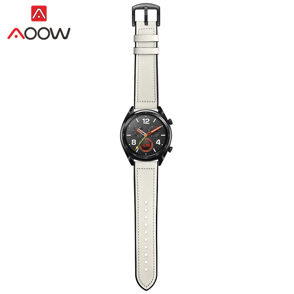 22 мм ремешок из натуральной кожи для huawei Watch GT 46 мм Honor Magic сменный ремешок браслет для samsung gear S3 Frontier