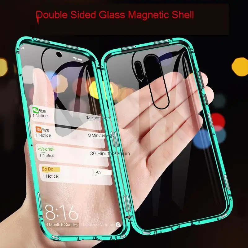 

Full Shockproof Phone Case For Redmi Note 8 Pro XiaoMi Note 8 7 360 Protective With Magneticmetal Front Back Glass Bumper Case