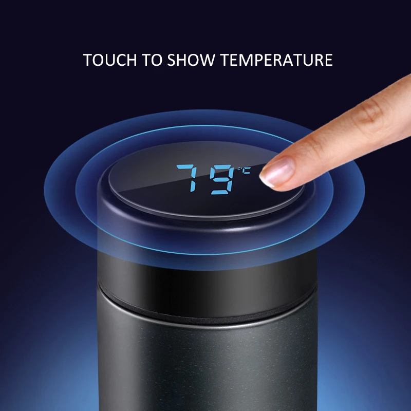 Skup Termosy termosy 450ml wyświetlacz temperatury izolowane kubki butelka gorącej wody 304 kubek ze stali nierdzewnej herbata Termos kubek do mleka