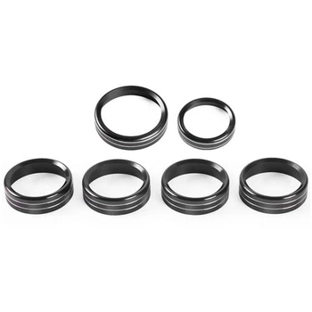 

6Pcs Aluminum Alloy Car Inner Air Conditioner & Trailer & 4WD Switch Knob Ring Cover Trim for Ford F150 2016 2017
