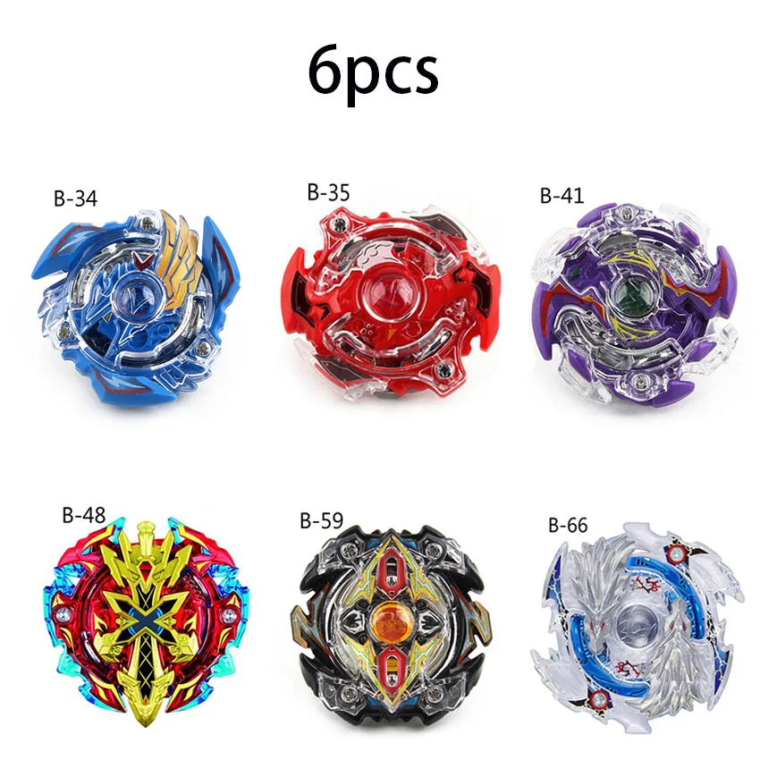 Spin Tops Beyblade Arena Stadium Toupie Spinning Top Metal 4D Fusion Toys For Children With Launcher Handle#E - Цвет: 6pcs no launcher