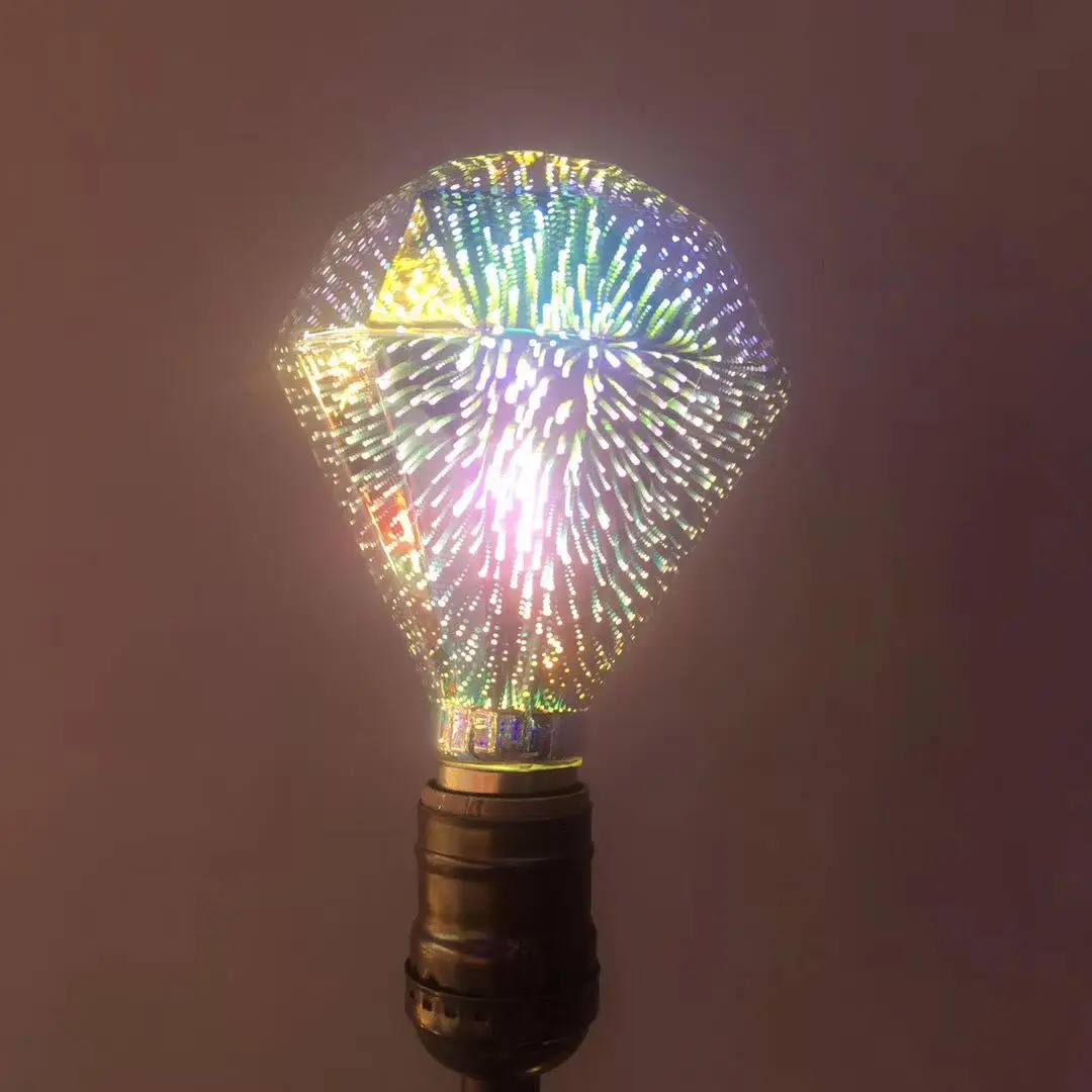 Рождественский светильник s 3D светодиодный светильник Эдисона винтажное украшение E27 110 В 220 В Светодиодный светильник накаливания сменный светодиодный светильник s украшение - Испускаемый цвет: flat diamond