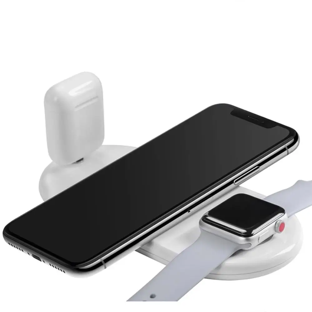 Micro USB быстрое зарядное устройство 3 в 1 Быстрое беспроводное зарядное устройство QC3.0 Базовая док-станция для Airpods Iphone X 8 XR XS 11 Apple iWatch 5 4 3 2