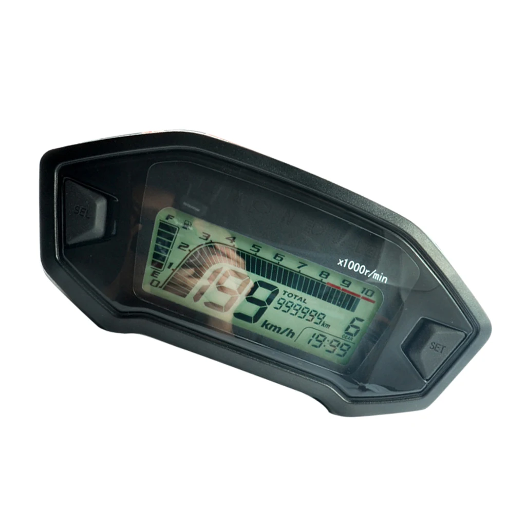 Universal Motorcycle LCD RPM Digital Display Odometer Speedometer Colour Backlight