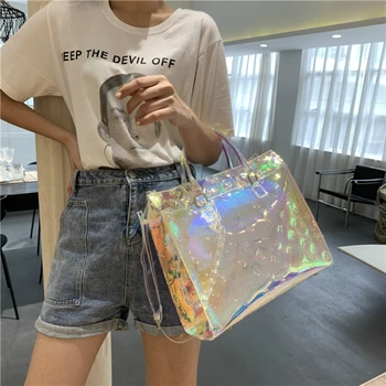 

Ladies Large Capacity Laser Handbags High-quality Single Shoulder Bag Luxury Solid Color Crossbody Bag Tote Package Louis Brand