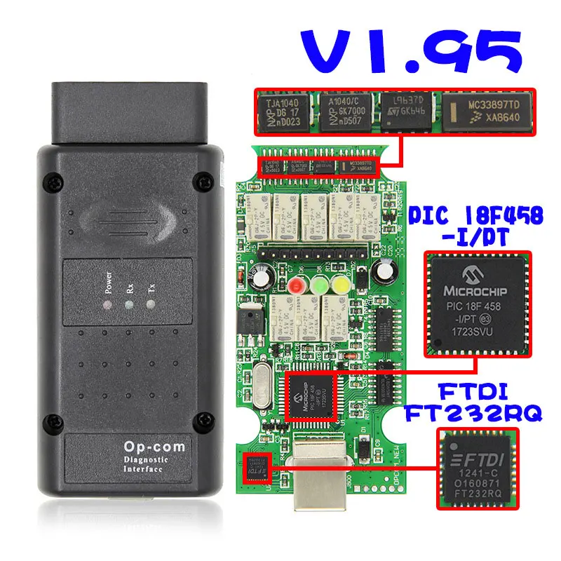 Opel OP COM V1.95 OPCOM V5 Для Opel OP COM V1.70 flash обновление прошивки PIC18F458 FIDI CAN BUS OBD OBD2 сканер Automotriz автомобильный диагностический инструмент - Цвет: Opel OP COM V1.95