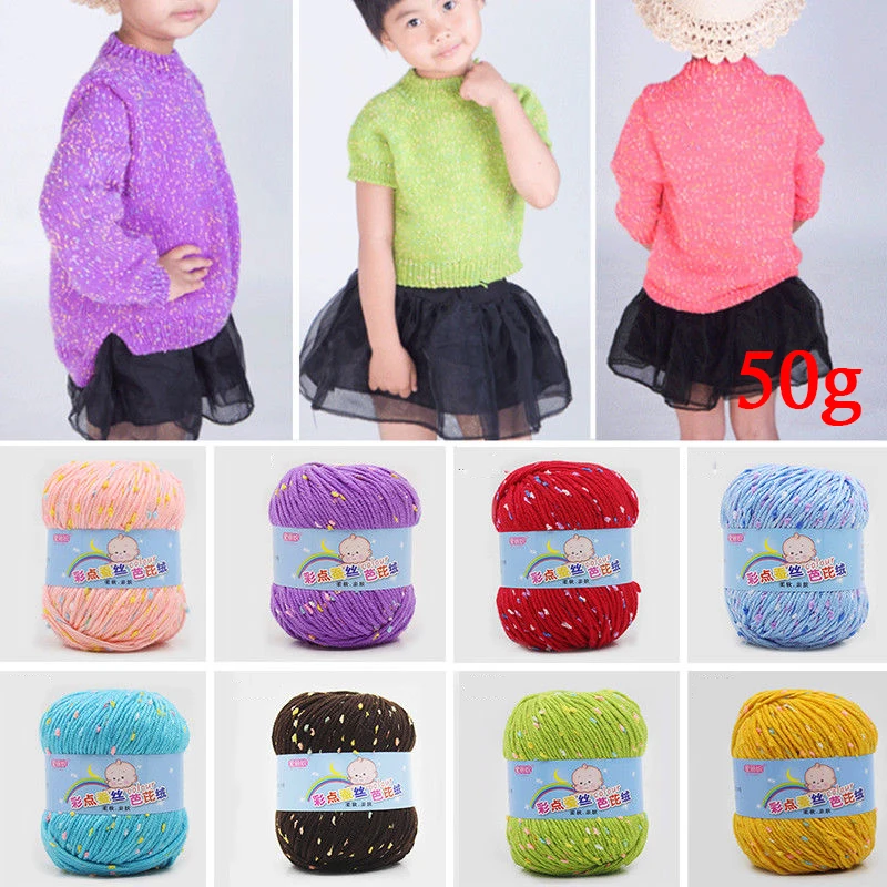 50G Baby Yarn Ball Cashmere Natural Smooth Dot Knitting Wool Line Xmas Gift New