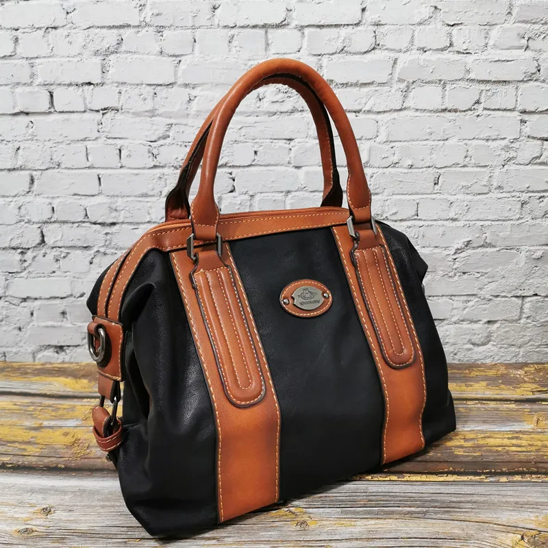 Goede Vintage Luxe Echte Lederen Handtassen Vrouwen Tassen Designer Grote Capaciteit Echt Lederen Draagtas Hoge Kwaliteit Schoudertas