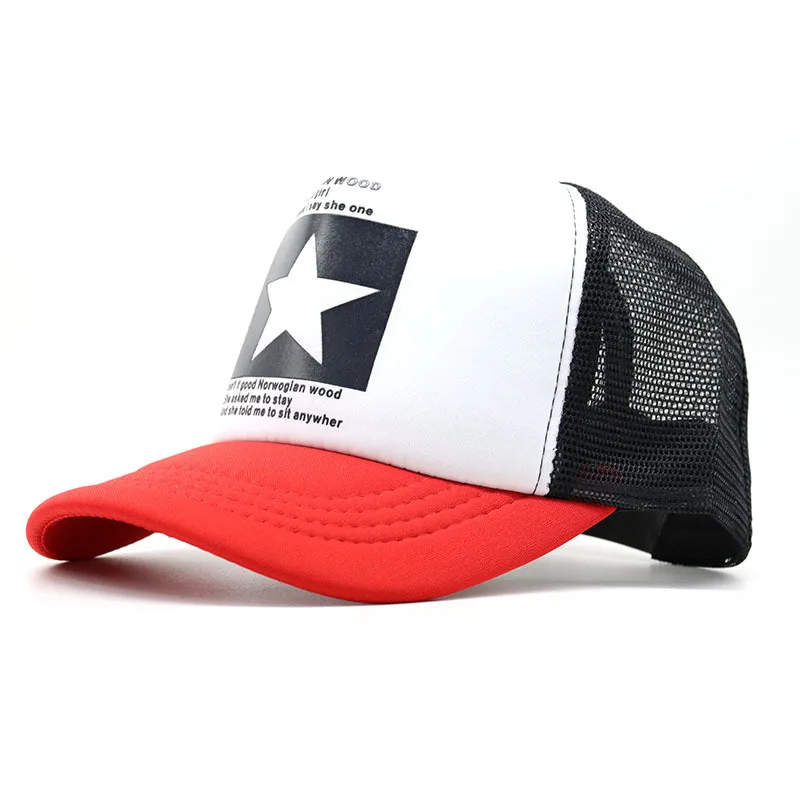 Summer Mesh Breathable Baseball Caps For Men Women Fashionable Star Cartoon Pattern Outdoor Adjustable Sunscreen Sun Hats mens designer baseball cap