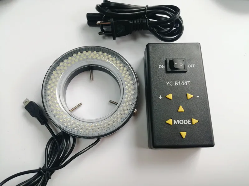 144 LED 4 구역 스테레오 현미경 링 라이트, 48mm 어댑터 포함