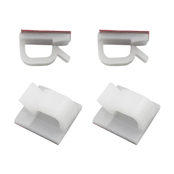 

100Pcs Adhesive Cable Permanent Wire Clips Cable Organizer Holder Permanent Anchor for Wall Table 14X14MM White