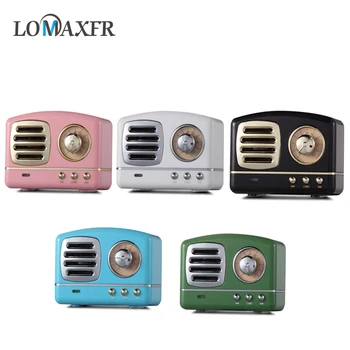

Retro Bluetooth speaker Powerful portable speakers Stereo Music Heavy Bass HiFi Sound Support TF USB AUX