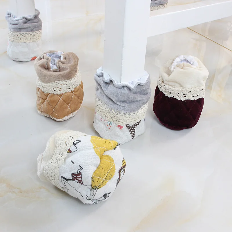Round Lace Chair Leg Caps Decorative Table Feet Socks Thicken Wearable Furniture Protector Home Decor | Мебель