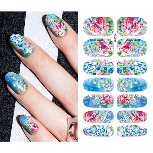 Nail Stickers For Nails Sliders 3D Color Water Transfer Nail Sticker Creativity Decoration Art Necklace Pattern Dreamcatcher YSD024