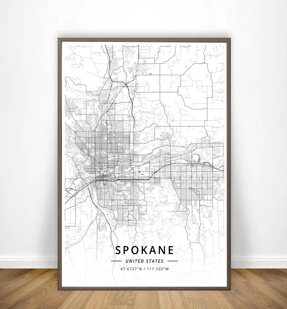 Spokane, St Catharines, St Gallen, St Luis, St peterborg, Stavanger, Современная Карта города, холст, Художественная печать, домашний декор комнаты, плакат