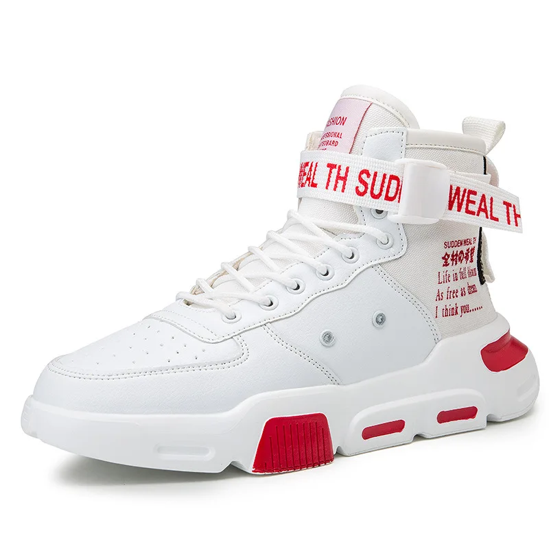 Новинка; мужские кроссовки с высоким берцем; толстая подошва, увеличивающая рост; нескользящая прогулочная Обувь На Шнуровке; индивидуальная спортивная обувь для бега