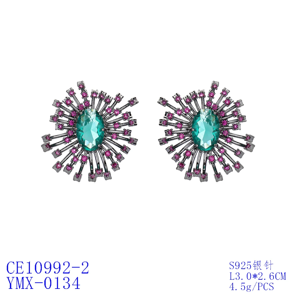 Classic Cubic Zircon Star Earrings for Wedding, Crystals Stud Earring for Bride, Women Girl Gift CE10992