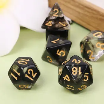 

7 Pcs/Set New Game Dice Transparent Fashion Dices Multi-side Desktop Games Party Play Gifts Polyhedral Black/Pink
