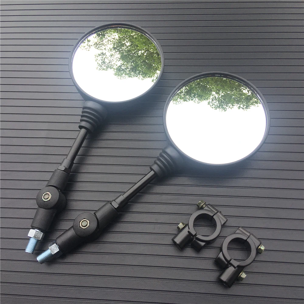 motorcycle mirror Motorcycle Universal 10mm Side Mirror Rearview Mirror Anti-fall Folding Round