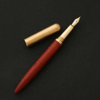 

Stationery Home Practise Device Study Supplies Fountain Pen Office Smooth Brass Sandalwood Business Vacuum Filling Rotating Ink