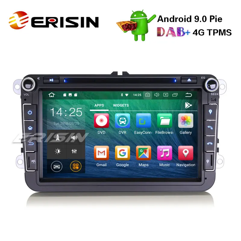 Erisin ES4815V " DAB+ OPS Автомобильная стерео Android 9,0 для VW Golf Passat Tiguan сиденье для Polo Skoda gps DVD