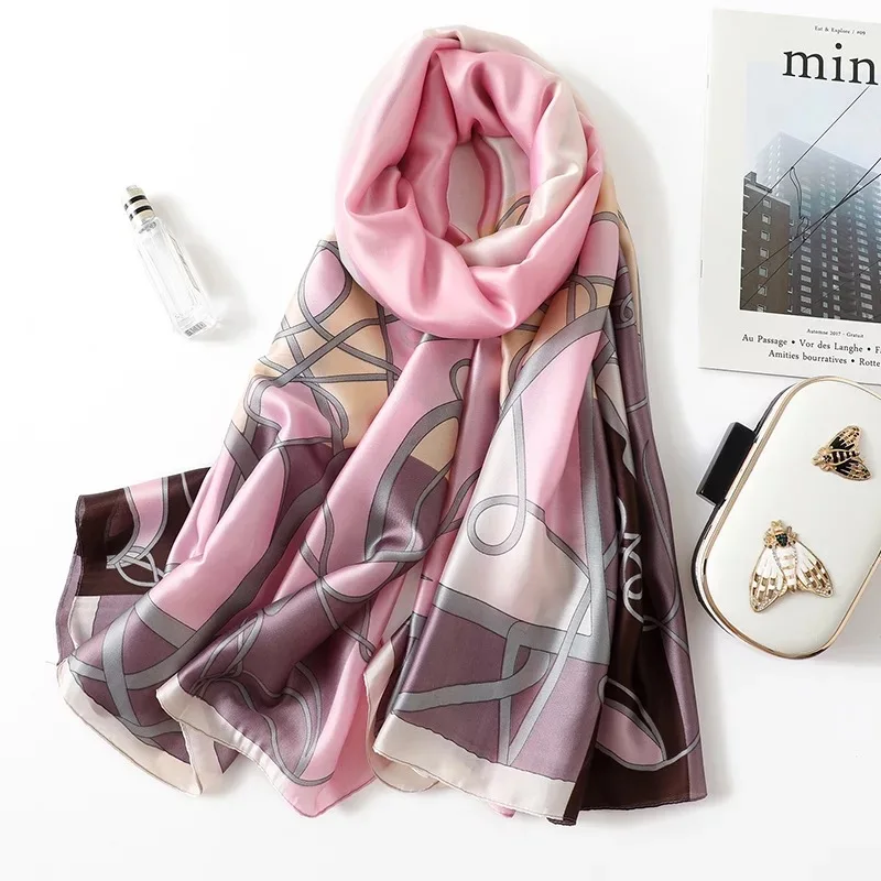 49 fashion spring summer women scarf silk scarves classic female shawl Foulard ladies Beach cover-ups wrap bandanna muffler pareo - Цвет: 49
