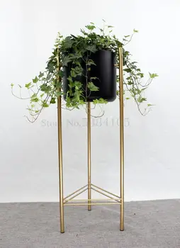 

Nordic Light Luxury Ins Wind Iron Flower Shelf Living Room Office Balcony Simple Indoor Flower Racks Fleshy Green Plant Pots