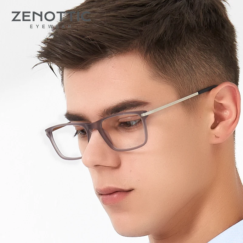 ZENOTTIC Брендовые очки с диоптриями для мужчин модные ацетатные квадратные Анти