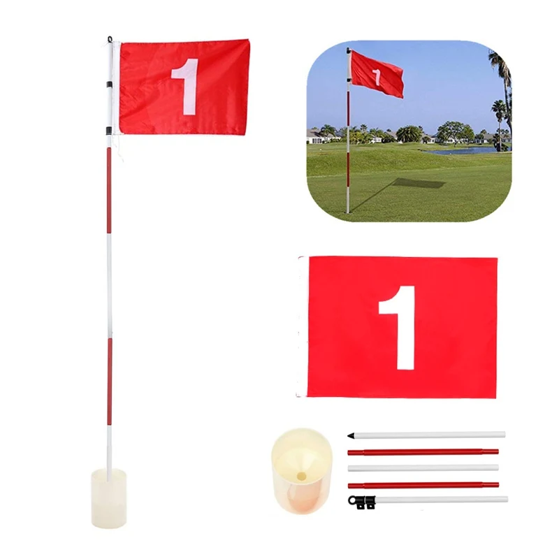 

187cm Backyard Practice Golf Hole Pole Cup Flag Stick Banner Used With A Cup Putting Green Flagstick